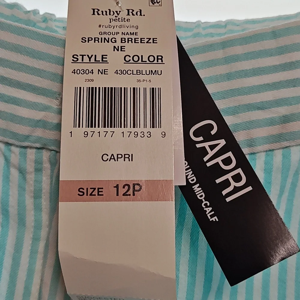 Ruby Rd. Striped Capris - Picture 3 of 6